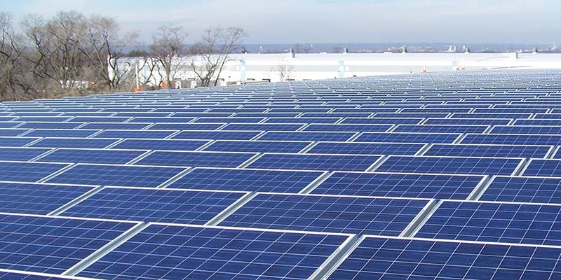 solar panels set up at ratch australia solar farm all the way into horizon