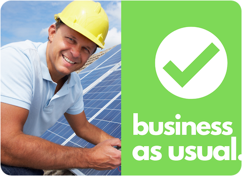 business as usual solar installer graphic